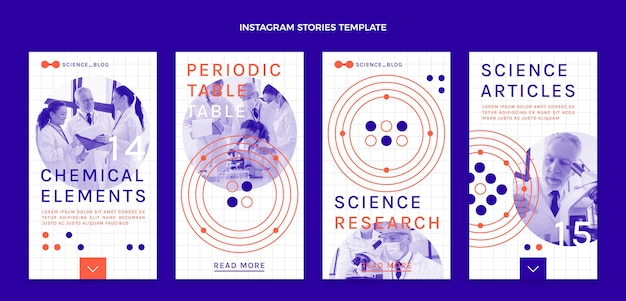 Flat Science ig Stories Pack