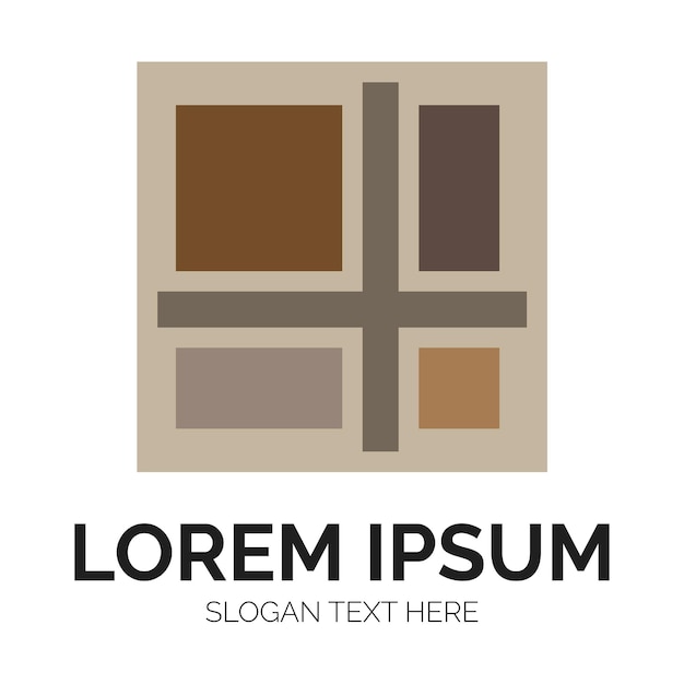 Flat Square und Tile-Logo-Design