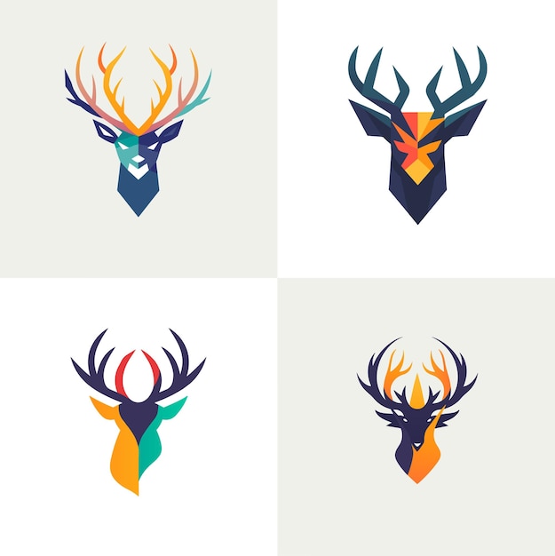 Flat_vector_logo_of_deer_head_minimal_graphic