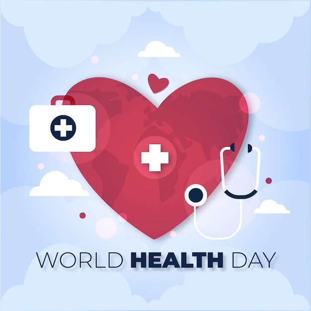 Flat Weltgesundheitstag-Illustration
