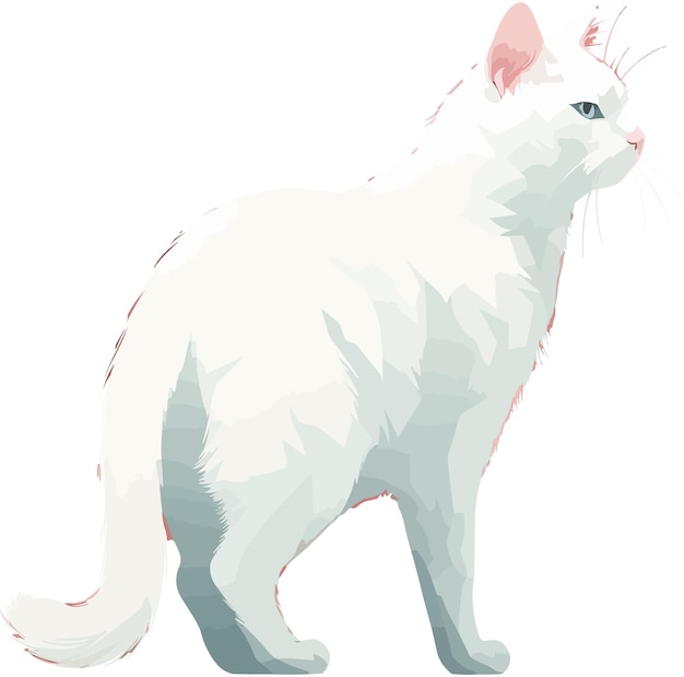 Flatart-minimaldesign mit weißer katze