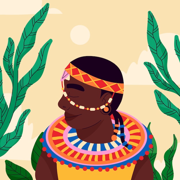 Vektor flatt-afrika-tag-illustration