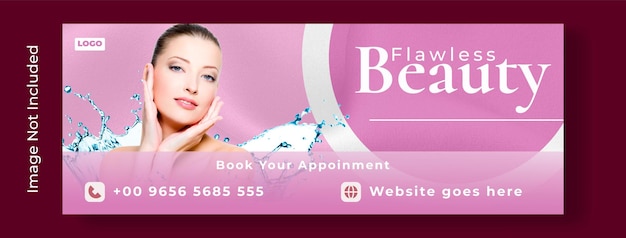 Flawless Beauty Salon und Hautpflege Cover Banner Vorlage
