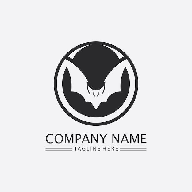 Fledermaus-Logo-Tier und Vektor, Flügel, Schwarz, Halloween, Vampir, Gotik, Illustration, Design-Fledermaus-Symbol