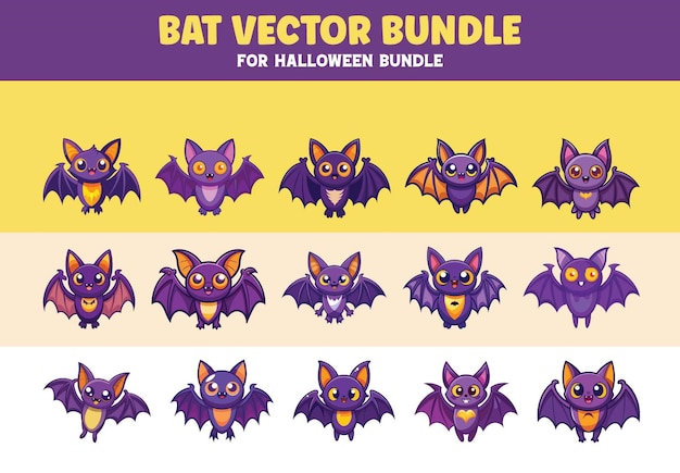 Fledermaus-Vektor-Design-Bündel für Halloween