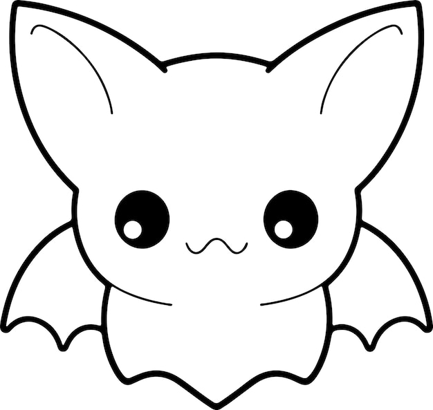 Fledermaus-Vektorillustration Schwarz-weißes Halloween-Fledermaus-Malbuch oder Seite für Kinder