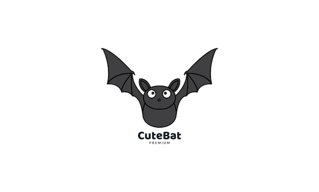 Fledermauskinder fliegen niedliches Cartoon glückliches Logo-Vektor-Illustrationsdesign