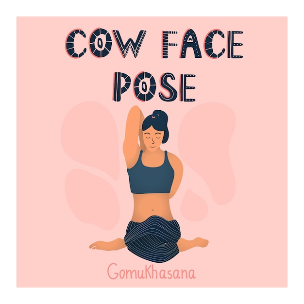 Flexibles sportmädchen macht cowface-yoga-pose