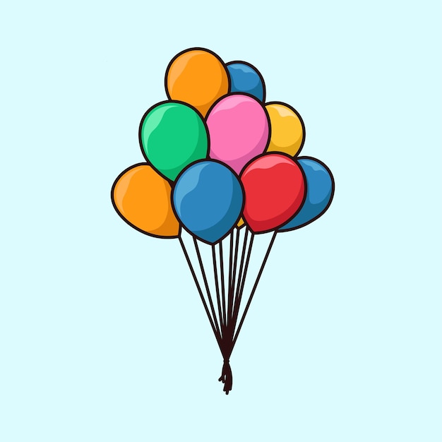 Fliegen sie ballon-cartoon-vektor-illustration