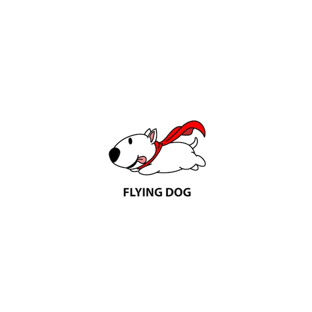 Fliegenbullterrierhund mit roter kapikone