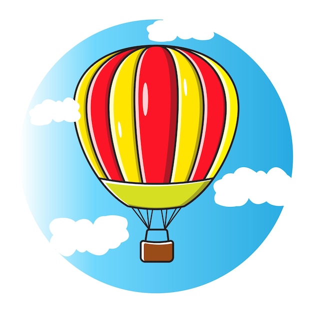 Fliegende heißluftballonillustration