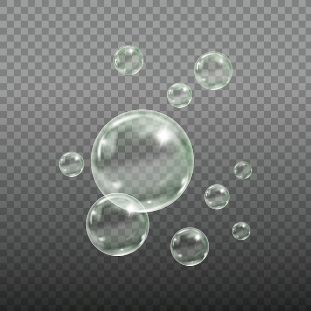Fliegende transparente seifenblasen
