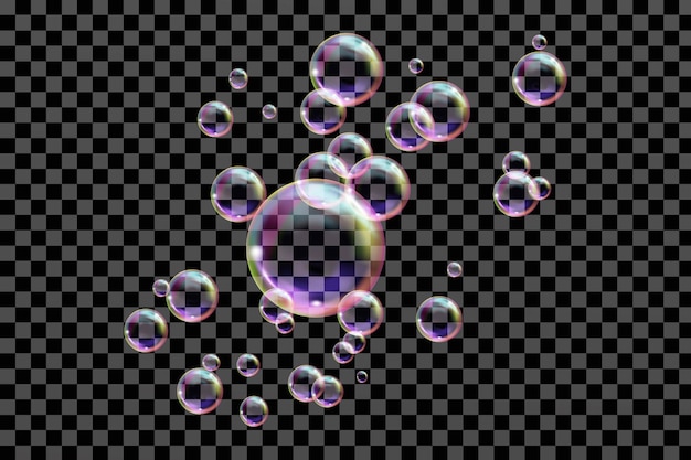Fliegende transparente Seifenblasen