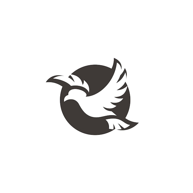 Fliegende vogel taube taube flügel verbreiten symbol logo design