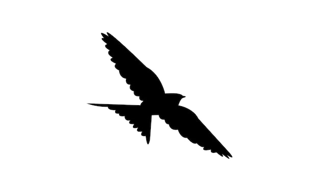 Fliegender afrikanischer Rotrumpf-Schwalbenvogel Silhouette Design und Vektor-Illustration