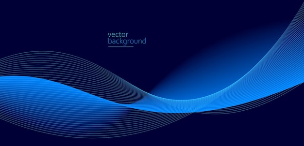 Fließende dunkelblaue Kurvenform mit weichem Gradienten Vektor abstrakter Hintergrund entspannende und ruhige Kunst kann Gesundheit medizinische oder Klang von Musik veranschaulichen