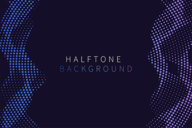 Fließende Punkte Partikel Wellenmuster Halbton Gradient Kurvenform Hintergrund