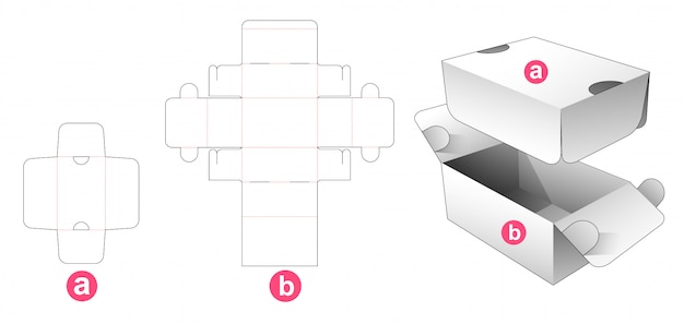 Flip-box-box mit schild gestanzte schablone