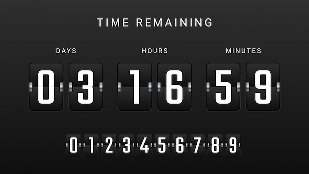 Vektor flip countdown clock zähler timer