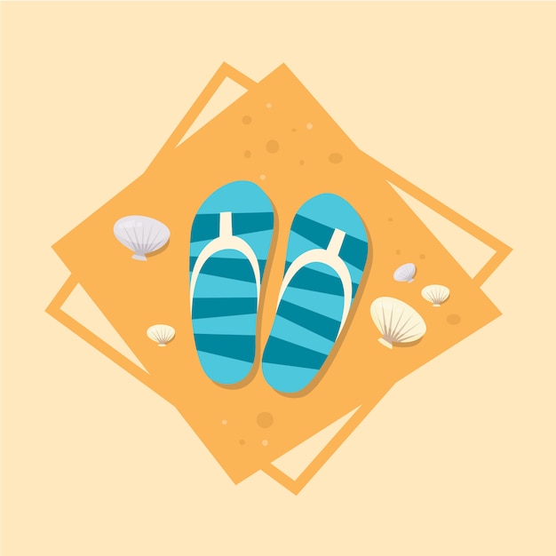 Vektor flip flops icon summer sea vacation-konzept-sommerzeit-feiertag