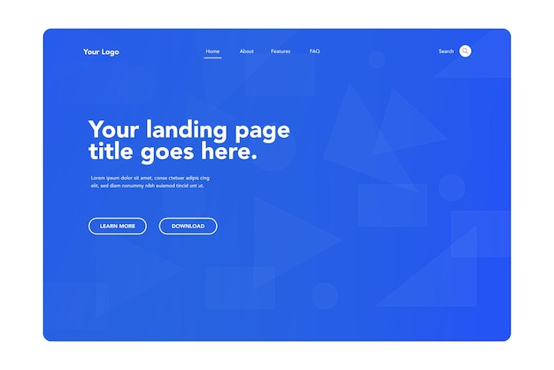 Floating shapes landing page