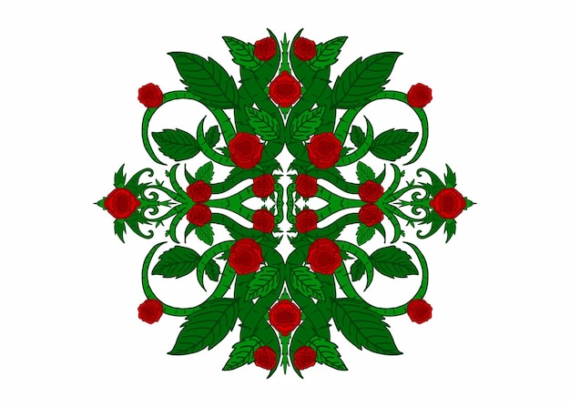 Flora und rose ornament rahmen grenze vektor für dekoration design