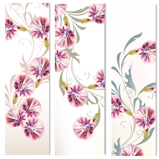 Floral banner-set