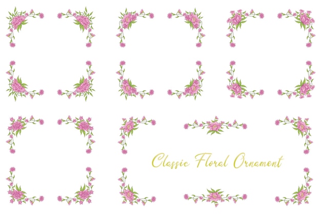 Floral classic vintage wedding vector ornaments frames trennelemente für classic vintage wedding invitation hand drawn doodle