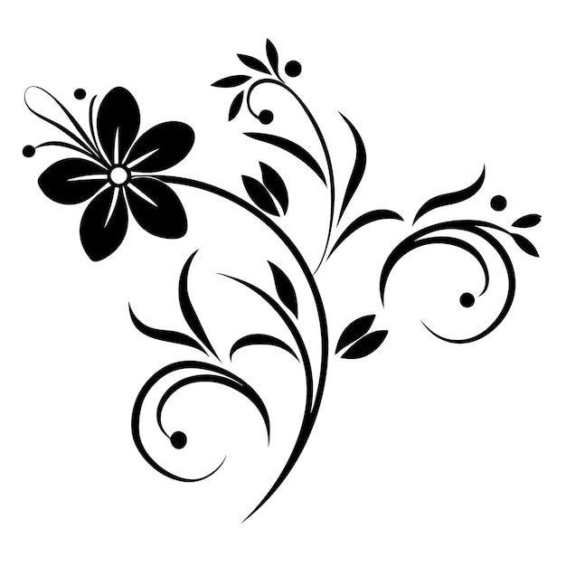 Floral Ornamental Borders Element auf einem isolierten weißen Hintergrund 14