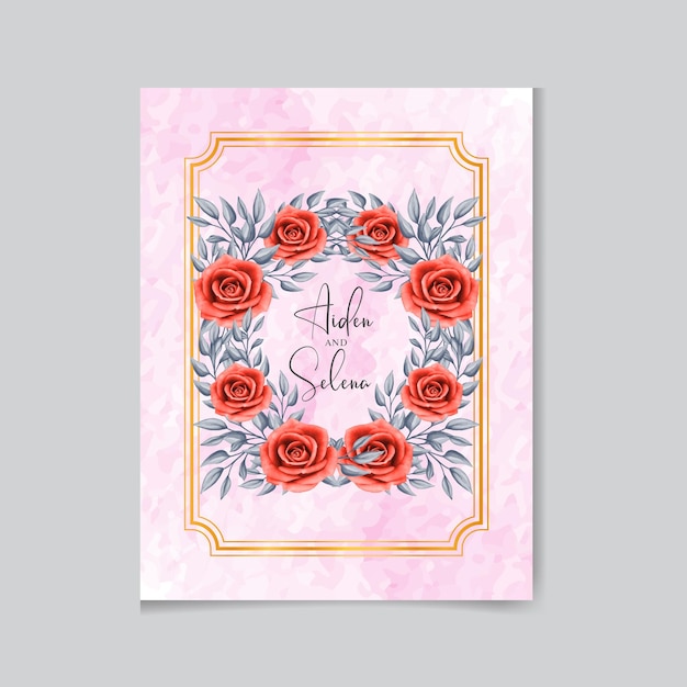 Floral rose design hochzeitseinladungskarte