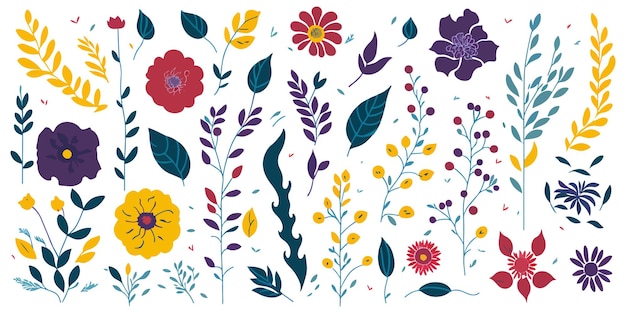 Florale Elemente Eine Vektorkollektion für Hochzeiten und Muttertag