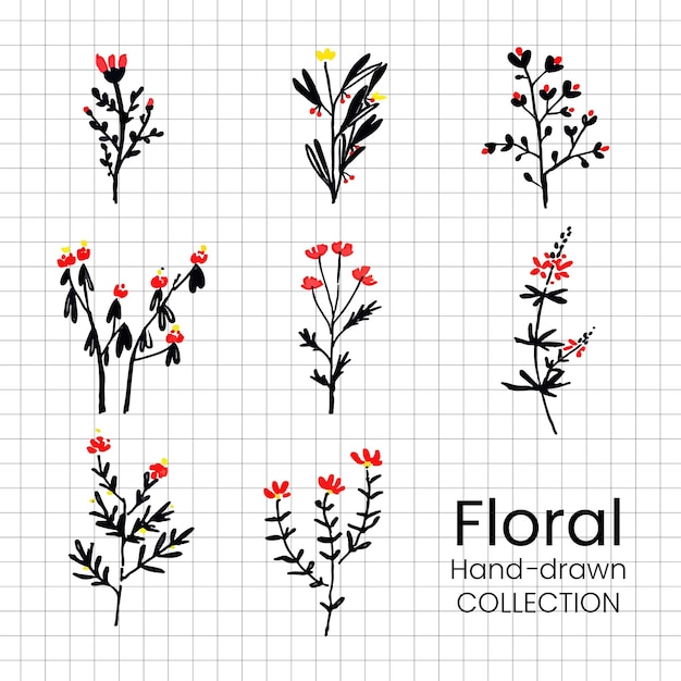 Florale handgezeichnete illustration