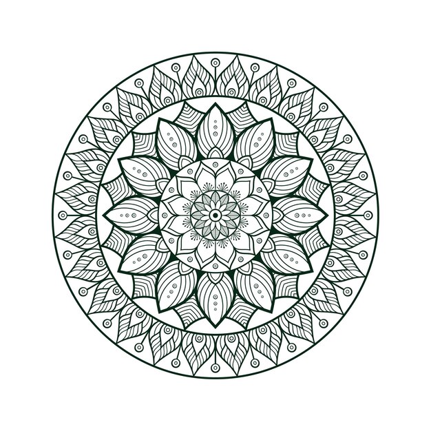 Florale luxus-ziermuster-henna-mandala-kunst für malbuch