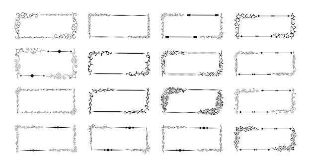 Florale ränder und rahmen geometrischer floraler rahmen dreieck quadratisch grenze verzierter vektor