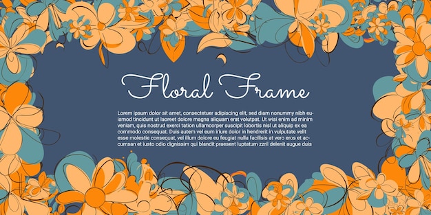 Vektor florale rahmen und elemente, grafische ränder und hintergründe für druck- und design-vektormuster