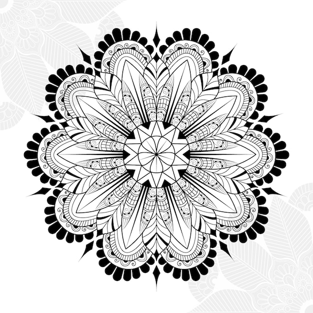 Floraler Stil, handgezeichnet, wunderschöner Rahmen, Kunst-Mandala-Hintergrund