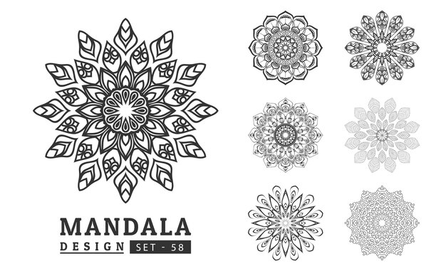 Flower mandala hintergrunddesign set vektor-illustration