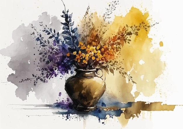 Vektor flowering grace aquarellblumen für eine zeitlose schönheit