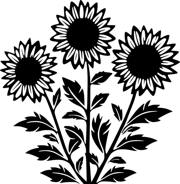 Vektor flowers minimalist and simple silhouette vector illustration