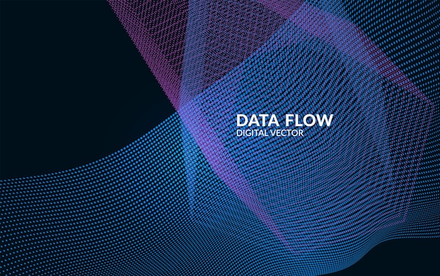 Flowing data lines creating a wave of information Abstract background for data visualization big data flow and analytics presentation