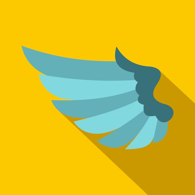 Flügelsymbol im flachen stil auf gelbem hintergrund