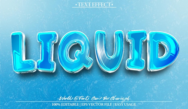 Flüssig-Vektor-Text-Effekt bearbeitbares Alphabet Wasser-Tropf-Splash