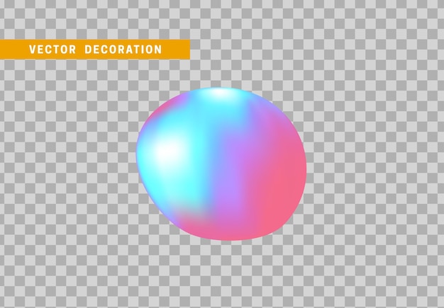 Flüssige Tropfen mit buntem Farbverlauf formen. Abstrakte 3D-Flüssigkeit. Vektor-Illustration
