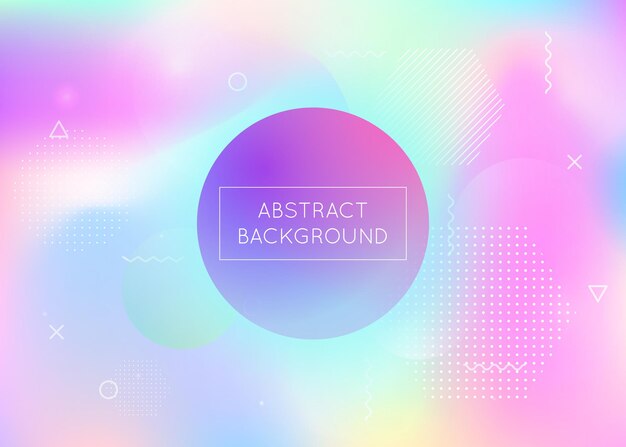 Flüssiger Formenhintergrund mit dynamischer Flüssigkeit Holografisches Bauhaus