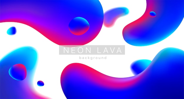 Flüssiger neon-lava-lampenvektor, geometrischer hintergrund. lebendige ultraviolette gradienten-mesh-blasen auf weiß