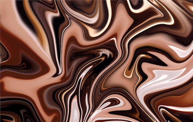 Flüssiges hintergrunddesign des abstrakten schokoladenmusters