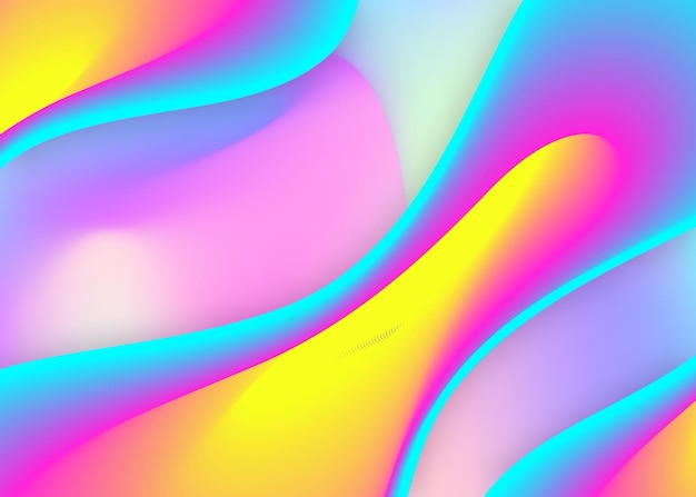Flüssigkeitsform Holographische 3D-Hintergrund mit moderner trendiger Mischung Minimalistischer Umschlag Tapetenrahmen Lebendiges Gradient-Mesh Flüssigkeitsform Hintergrund mit flüssigen dynamischen Elementen