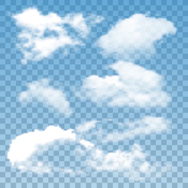 Fluffy clouds atmosphere collection set