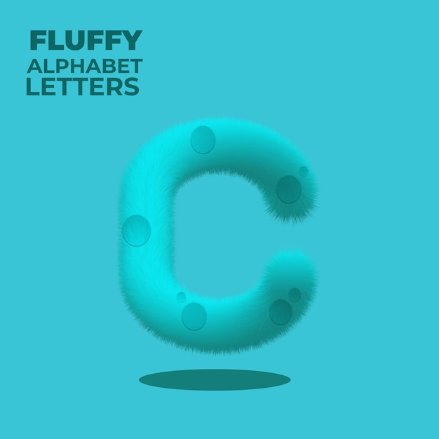 Fluffy Gradient Englisches Alphabet Buchstabe C