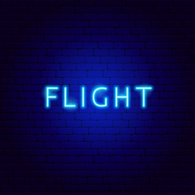 Flug-Neon-Text